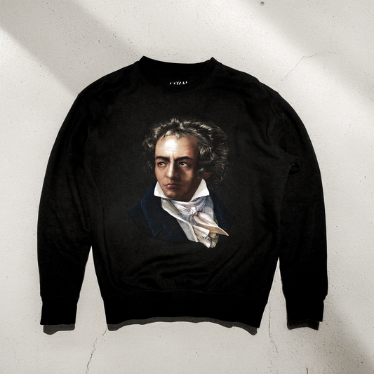 Made with soft 100% cotton, this black sweatshirt is perfect for everyday comfort. Expertly printed ColorHalftone design featuring Ludwig van Beethoven. Available in a wide range of sizes from S to 3XL, you're sure to find the perfect fit.