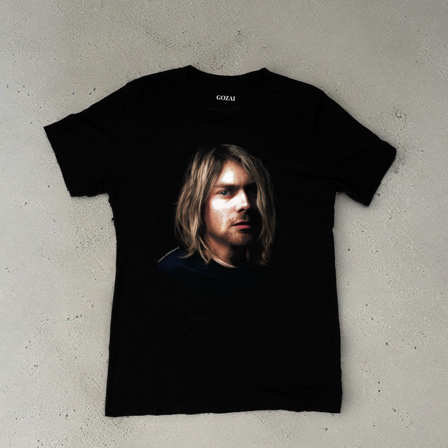 Kurt Cobain: The Grunge Icon in a Vintage-Style Color Halftone T-Shirt  Expertly printed ColorHalftone design featuring Kurt Cobain.