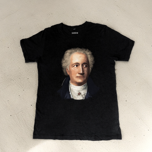 Made with a comfy 90% cotton, 10% polyester blend, this vintage-style black heather tee is perfect for everyday wear. Expertly printed ColorHalftone design featuring Johann Wolfgang von Goethe. Available in XS-3XL for a perfect fit.