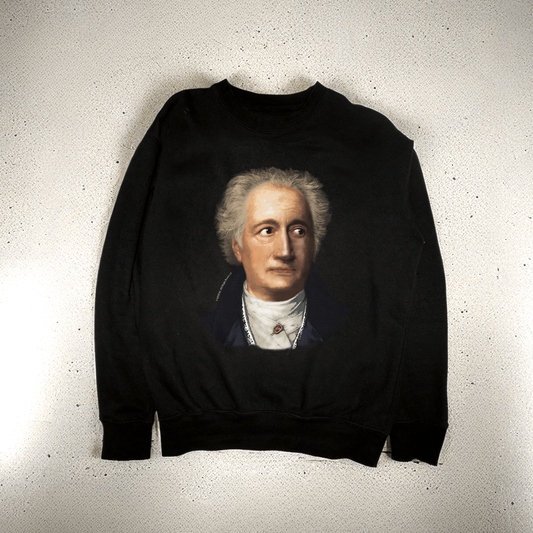 Made with soft 100% cotton, this black sweatshirt is perfect for everyday comfort. Expertly printed ColorHalftone design featuring Johann Wolfgang von Goethe. Available in a wide range of sizes from S to 3XL, you're sure to find the perfect fit.
