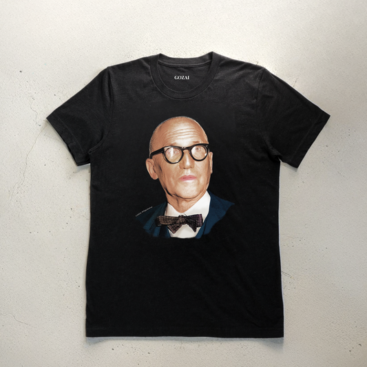 Made with a comfy 90% cotton, 10% polyester blend, this vintage-style black heather tee is perfect for everyday wear. Expertly printed ColorHalftone design featuring Le Corbusier (Charles-Édouard Jeanneret-Gris). Available in XS-3XL for a perfect fit.