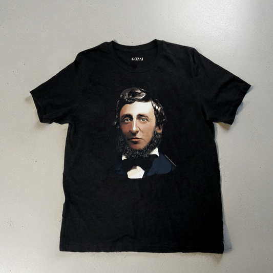 Made with a comfy 90% cotton, 10% polyester blend, this vintage-style black heather tee is perfect for everyday wear. Expertly printed ColorHalftone design featuring Henry David Thoreau. Available in XS-3XL for a perfect fit.