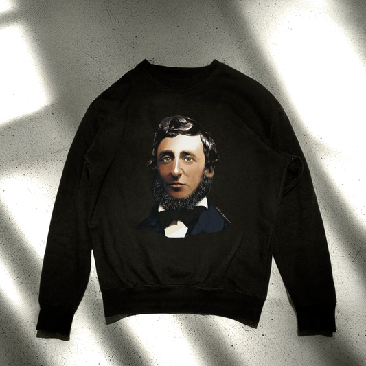 Made with soft 100% cotton, this black sweatshirt is perfect for everyday comfort. Expertly printed ColorHalftone design featuring Henry David Thoreau. Available in a wide range of sizes from S to 3XL, you're sure to find the perfect fit.