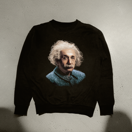Made with soft 100% cotton, this black sweatshirt is perfect for everyday comfort. Expertly printed ColorHalftone design featuring Albert Einstein. Available in a wide range of sizes from S to 3XL, you're sure to find the perfect fit.